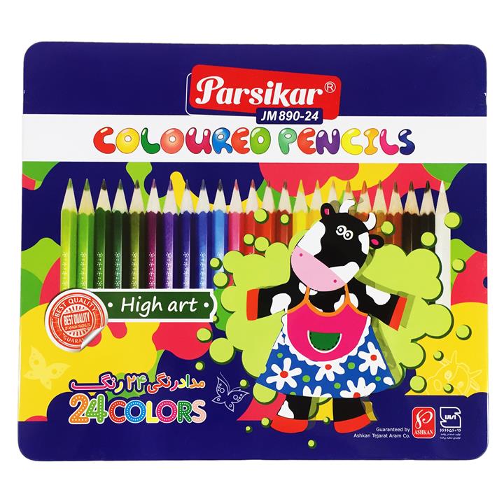 مداد رنگی 24 رنگ پارسی کار مدل JM890-24 Butterfly